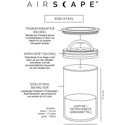 AirscapeKaffeedose 500 g 18 cm silber
