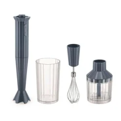 AlessiStabmixer-Set 4-tlg. Plissé grau