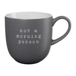 ASAHenkelbecher 0,35 l hey! not a morning person grau