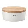 ContinentaBrottopf mit Holzdeckel 30x23x13 cm weiß
