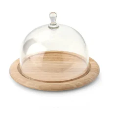 ContinentaKäseglocke 2 tlg. Holz / Glas 20cm H 14cm