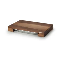 ContinentaSchneidebrett Walnuss m. Edelstahl Schublade 48 x 32,5 x 6 cm