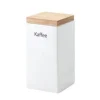 ContinentaVorratsdose quadrat. Steingut / Holzdeckel 1200ml