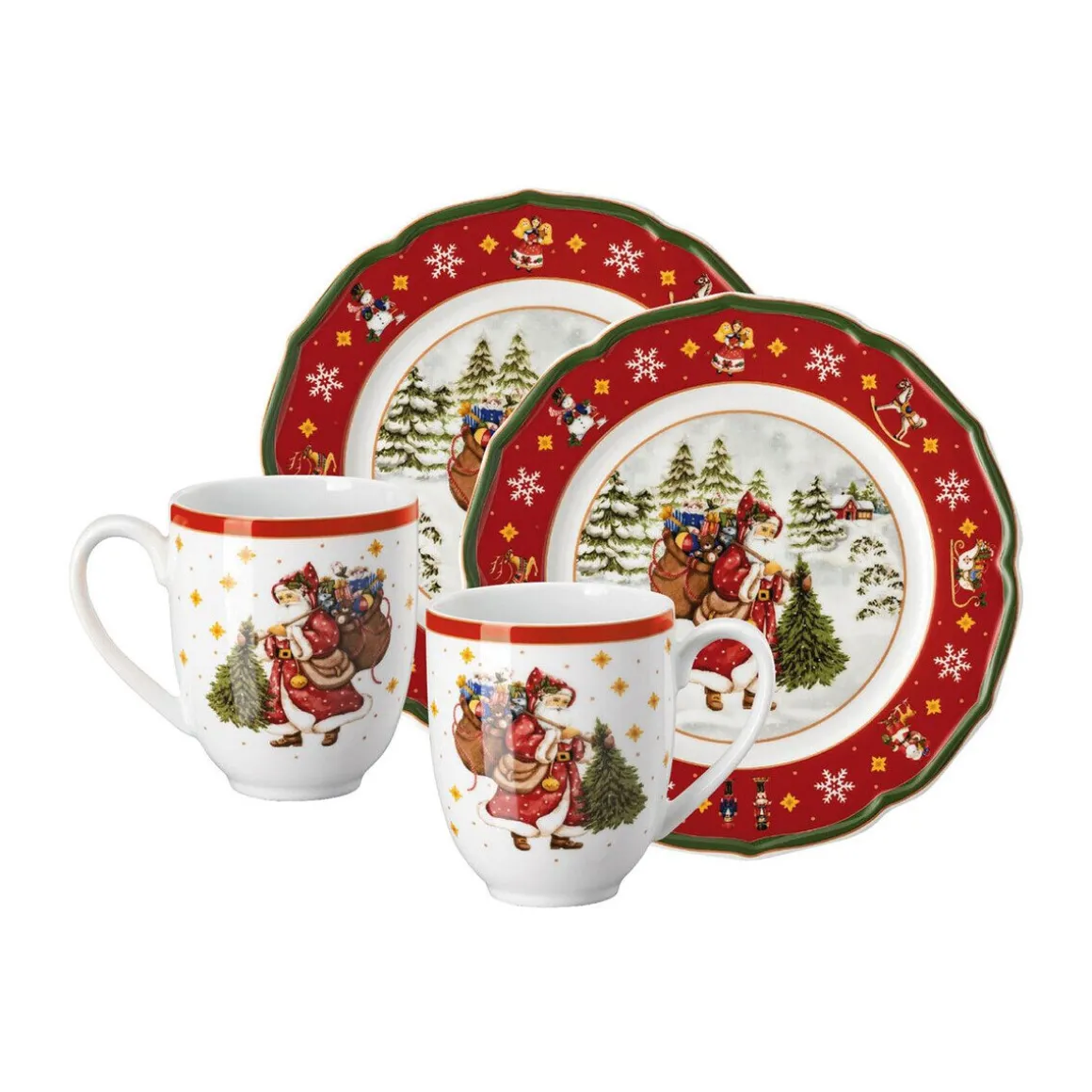 HutschenreutherGeschirr-Set 4-tlg. Happy Wintertime Red