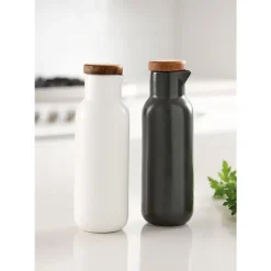 LadelleEssig / Öl Set Porzellan schwarz/weiss 320ml