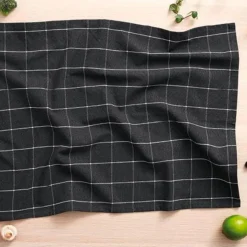 LadelleGeschirrtuch 2er-Set Eco Check Anthrazit