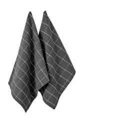 LadelleGeschirrtuch 2er-Set Eco Check Anthrazit