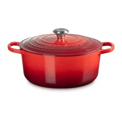 Le CreusetBräter mit Deckel 28 cm Signature kirschrot