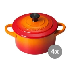 Le CreusetMini Cocotte 4er Set ofenrot