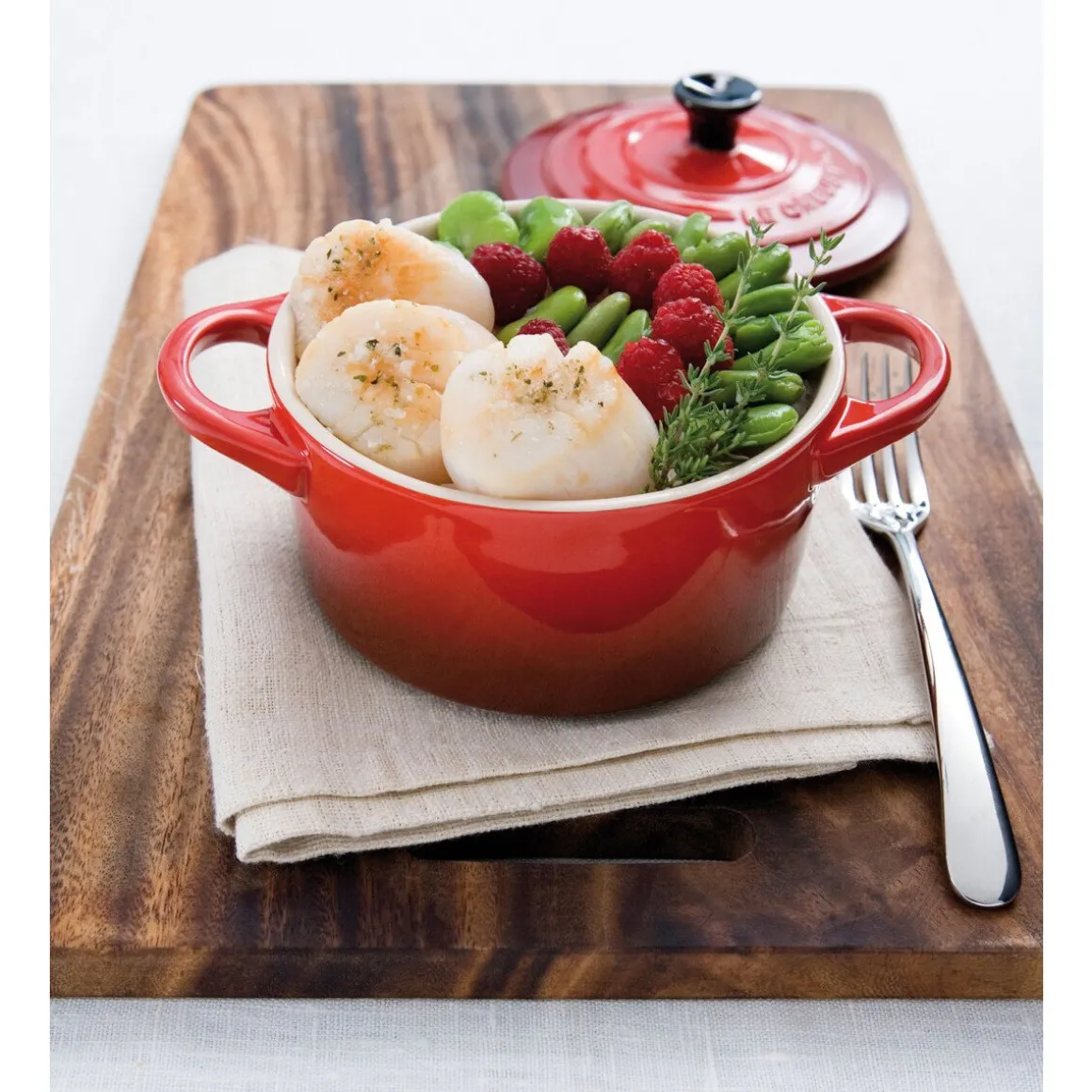Le CreusetMini Cocotte 4er-Set Kirschrot