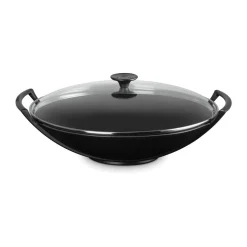 Le CreusetWok mit Glasdeckel 36 cm Schwarz