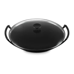 Le CreusetWok mit Glasdeckel 36 cm Schwarz