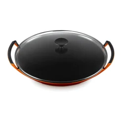Le CreusetWok mit Glasdeckel 36 cm Ofenrot