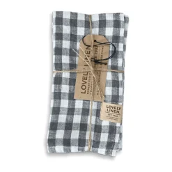 Lovely LinenServietten 45x45 cm Misty Square Off-White/Graphite