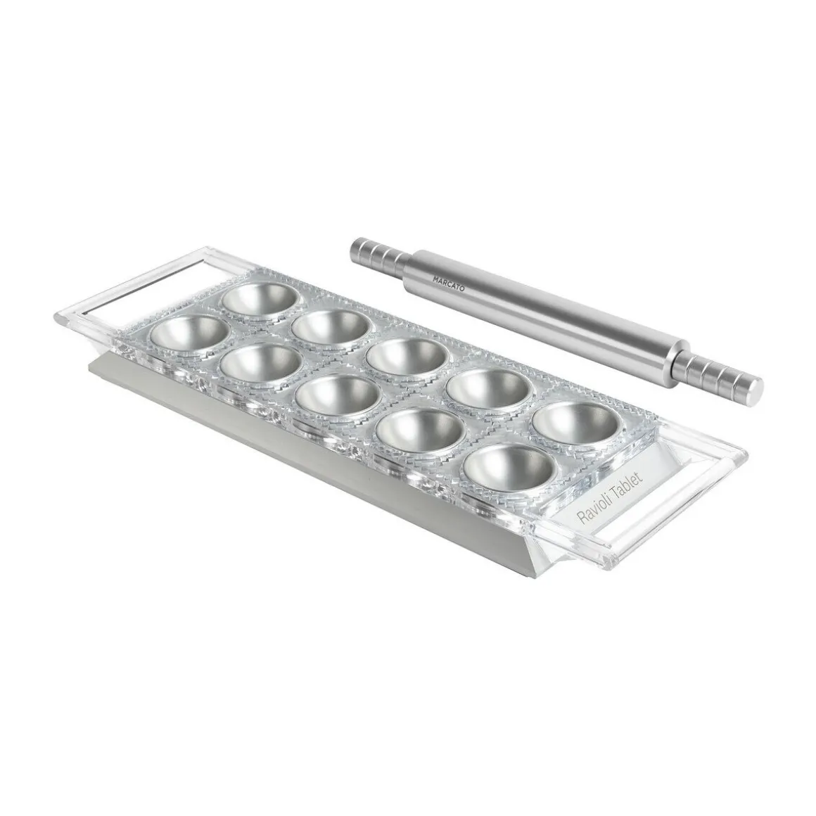 MarcatoRavioli Tablett 34x12 cm silber