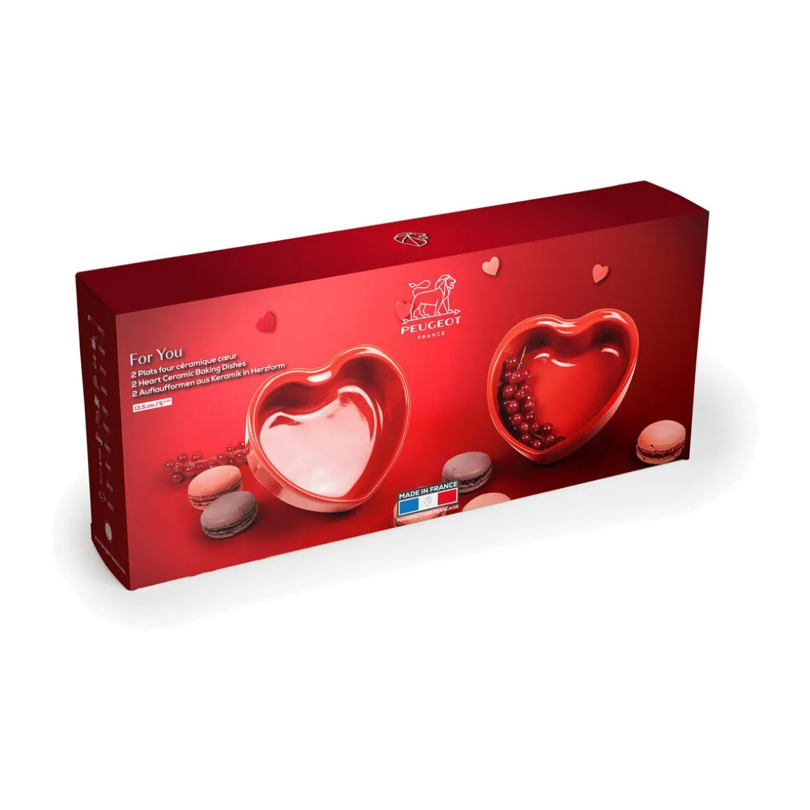 PeugeotKeramikform Herz 2er-Set For You rot