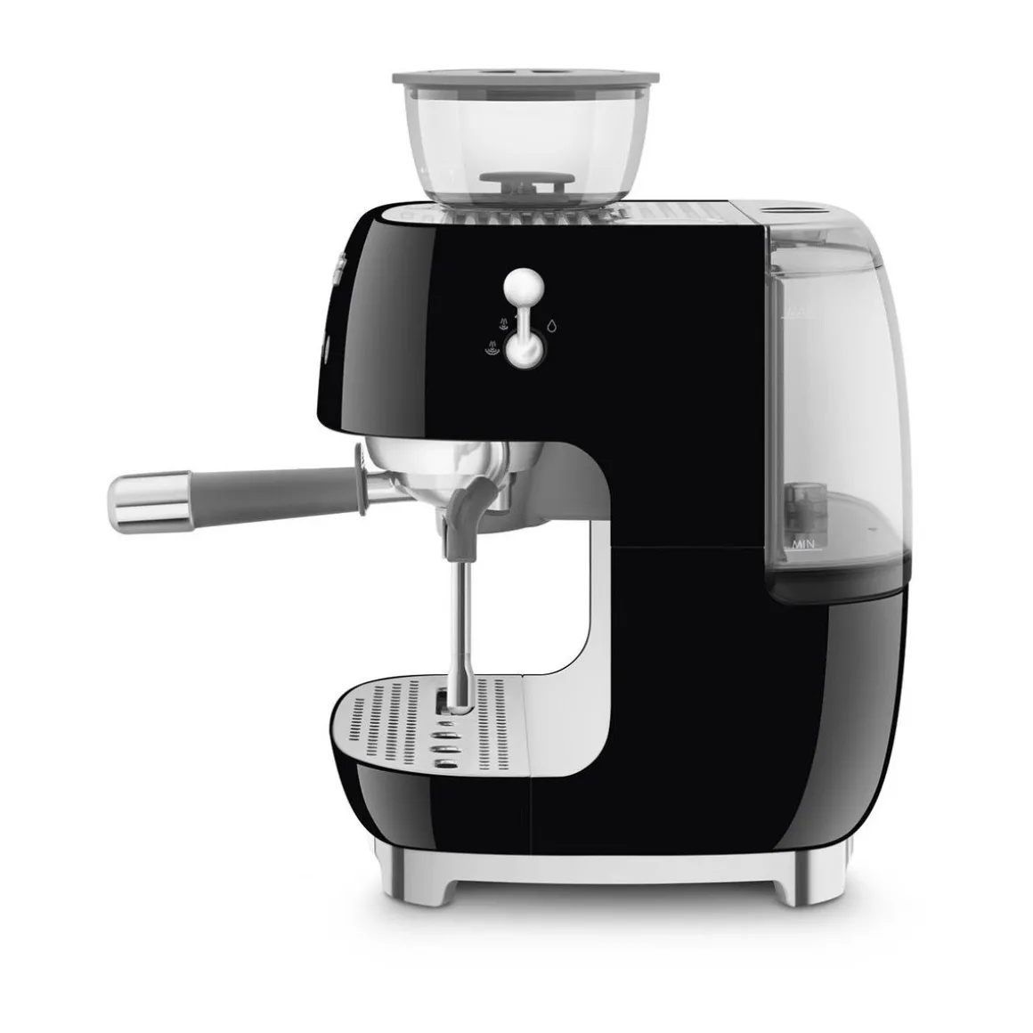 SmegEspressomaschine mit Mahlwerk EGF03 2 Tassen 1650 50’s Style schwarz