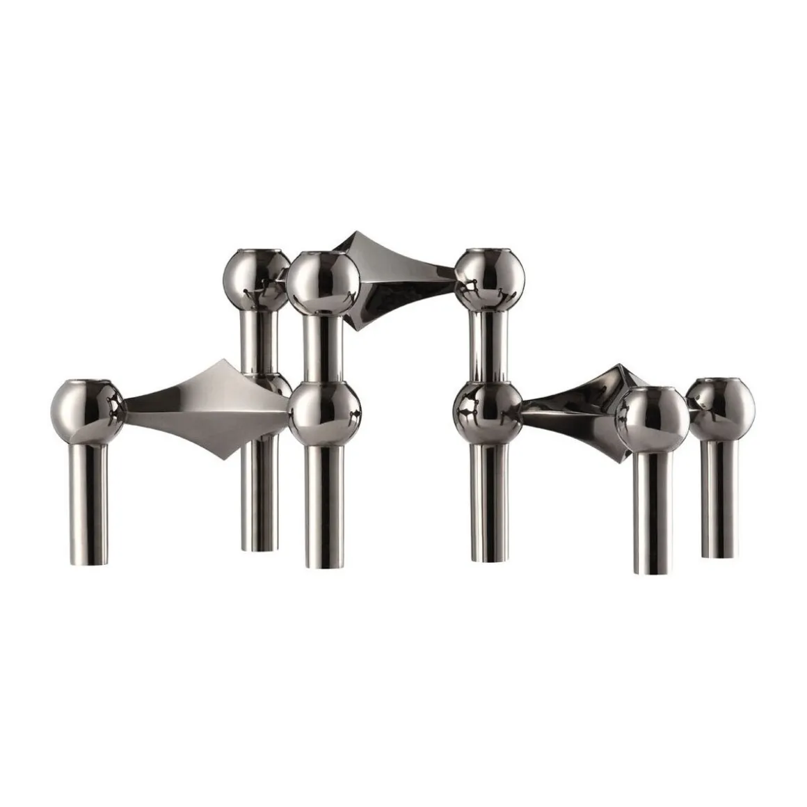 Stoff NagelKerzenständer 3er-Set schwarz chrom
