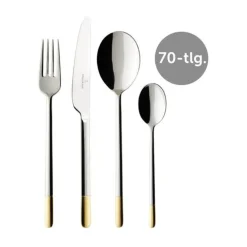 Villeroy & BochBesteck-Set 70-tlg. Ella Edelstahl teilvergoldet
